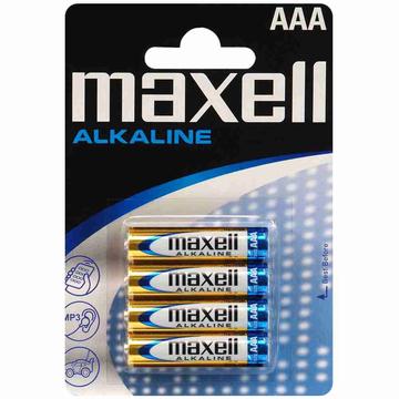 Batterij,4st,Maxell,AAA,Alkaline,1.5V,blstr
