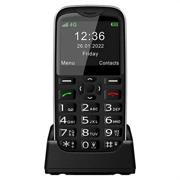 Melefon D210 4G Senior Telefoon met SOS Dual SIM Zwart