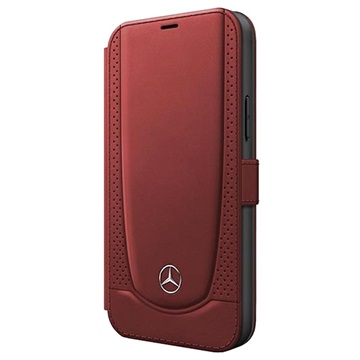 Mercedes-Benz Urban Line iPhone 12-12 Pro Leren Portemonnee Hoesje Rood
