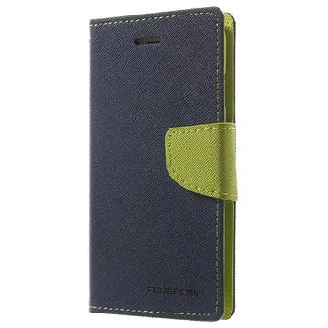 iPhone 7 Mercury Goospery Fancy Diary Wallet Case Donkerblauw-Groen