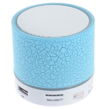 Mini Bluetooth Speaker met Microfoon & LED Licht A9 Cracked Blauw