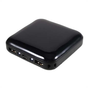 Mini Snelle Powerbank 10000mAh 2x USB Zwart