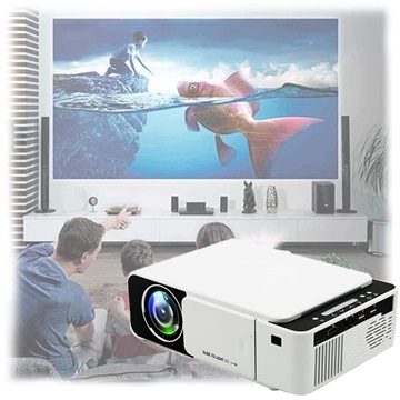 Mini Draagbare Full HD LED Projector T5 (Geopende verpakking Bevredigend) Wit