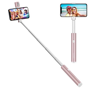 Momax Km12 Bluetooth Selfie Stick Met Led Verlichting Roze huismerk kopen in de aanbieding