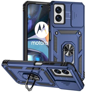 Motorola Moto G Power (2024) Rotary Ring Hybrid Case with Camera Shield Blue