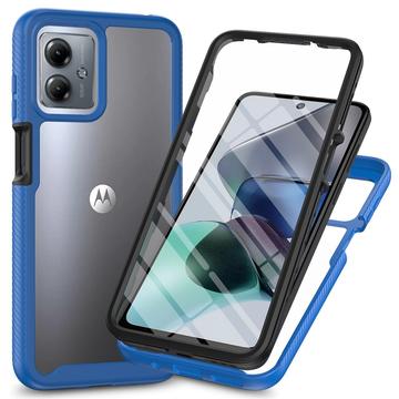 Motorola Moto G54 360 Protection Series Hoesje Blauw-Doorzichtig