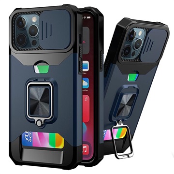 Multifunctionele 4-in-1 iPhone 12 Pro Max Hybrid Case Marineblauw