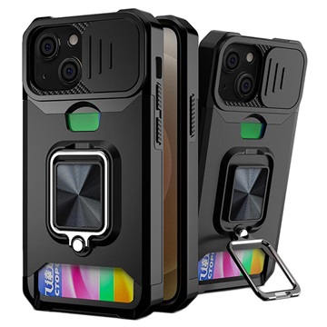 Multifunctionele 4-in-1 iPhone 13 Mini Hybrid Case Zwart