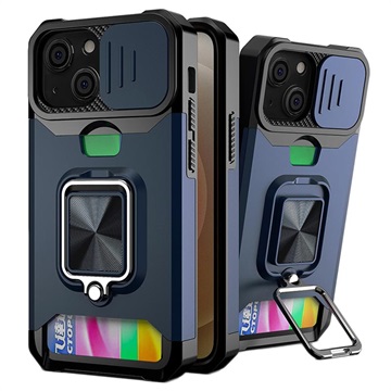 Multifunctionele 4-in-1 iPhone 13 Mini Hybrid Case Marineblauw