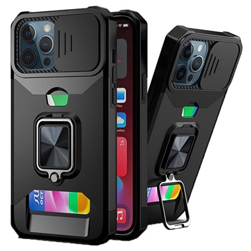 Multifunctionele 4-in-1 iPhone 13 Pro Max Hybrid Case Zwart