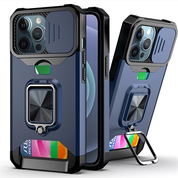 Multifunctionele 4-in-1 iPhone 13 Pro Hybrid Case Marineblauw