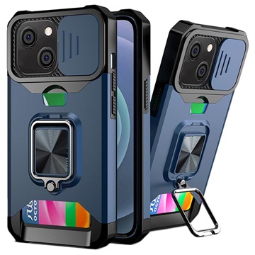 Multifunctionele 4-in-1 iPhone 13 Hybrid Case Marineblauw