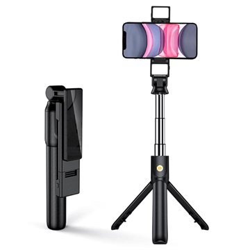 Multifunctionele Selfie Stick & Statief K22-D Zwart