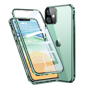 iPhone 11 Magnetisch Cover met Gehard Glas Groen