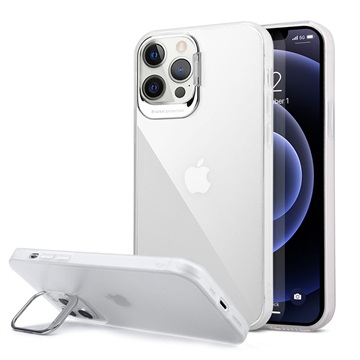 iPhone 12-12 Pro Hybride Hoesje met Verborgen Standaard Wit-Transparant