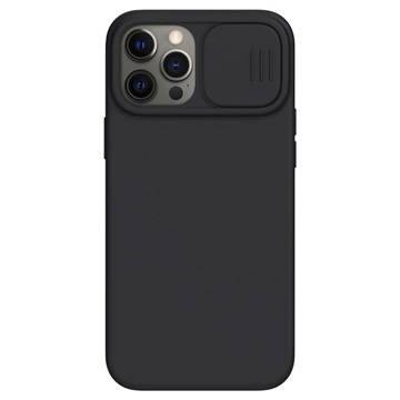 Nillkin CamShield Silky iPhone 12-12 Pro siliconen hoesje zwart