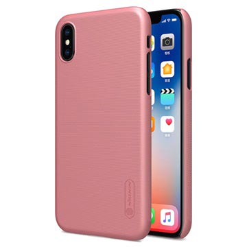 iPhone X Nillkin Super Frosted Shield Cover met Screenprotector Rose Gold