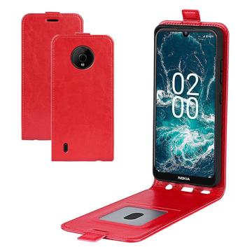 Nokia C200 Verticale Flip Case met Kaartsleuf Rood