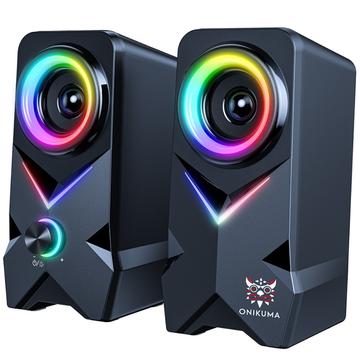 ONIKUMA L2 2Pcs / Set Bluetooth Luidspreker RGB Kleurrijk Licht HiFi Audio Draadloze Subwoofer