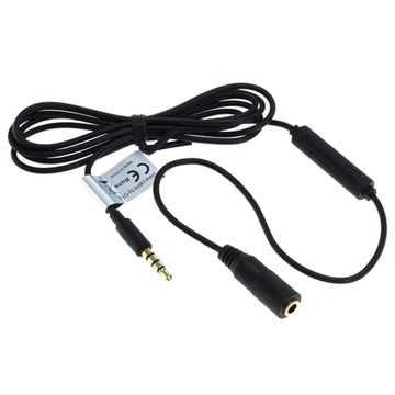 OTB 3.5mm Audio Verlengkabel met Microfoon 125cm Zwart
