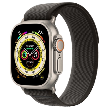 Apple Watch Ultra-8-SE (2022)-7-SE-6-5-4 Trail-bandje MQEP3ZM-A 49mm, 45mm, 44mm S-M Zwart-Grijs