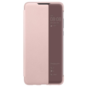 Huawei P30 Lite Smart View Flip Cover 51993078 Roze huismerk kopen in de aanbieding