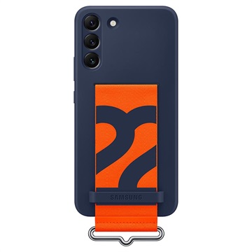 Samsung Galaxy S22 Plus Siliconen Back Cover met Band Blauw