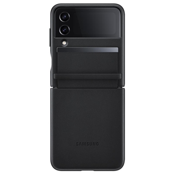 Samsung Galaxy Z Flip 4 Back Cover Leer Zwart