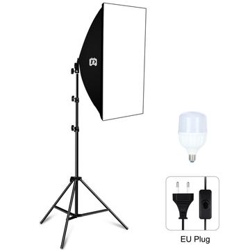 PULUZ Fotografische Verlichting Statief+50x70cm Fotostudio Softbox+E27 LED Lamp Lamp EU Stekker