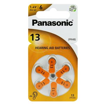 Hearing Aid Battery Panasonic Zinc-Air PR13 0% Mercury-Hg orange (6 pc
