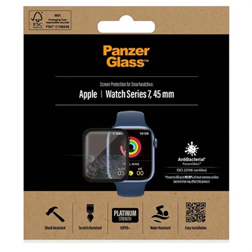PanzerGlass AntiBacterial Apple Watch Series 9/8/7 Screenprotector - 9H - 45mm