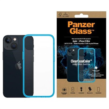 PanzerGlass ClearCase iPhone 13 Mini AntibacteriÃ«le Cover Blauw-Doorzichtig
