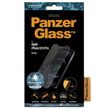 PANZERGLASS Anti-bacteriële Screenprotector met Privacyglas voor Apple iPhone 12-12 Pro