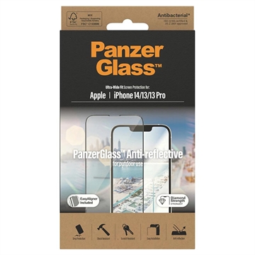 iPhone 13-13 Pro-14 PanzerGlass Ultra-Wide Fit Anti-Reflective EasyAligner Screenprotector Zwarte Ra