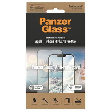 iPhone 13 Pro Max-14 Plus PanzerGlass Ultra-Wide Fit Anti-Reflective EasyAligner Screenprotector Zwa