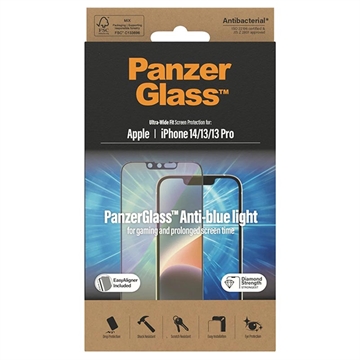 iPhone 13-13 Pro-14 PanzerGlass Ultra-Wide Fit Anti-Blue Light EasyAligner Screenprotector
