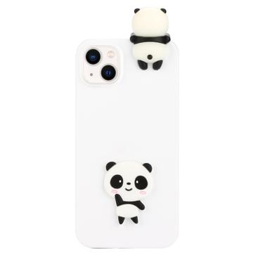 3D Cartoon iPhone 14 Plus TPU Hoesje Witte Panda