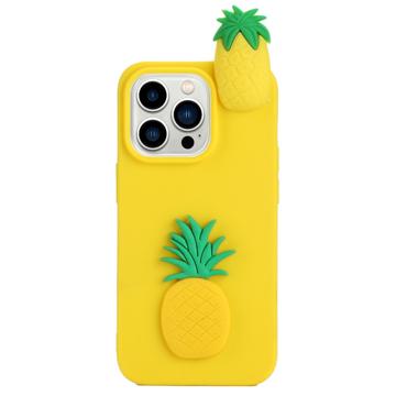 3D Cartoon iPhone 14 Pro Max TPU Hoesje Ananas