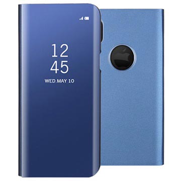 iPhone X Luxury Series Mirror View Flip Cover Blauw