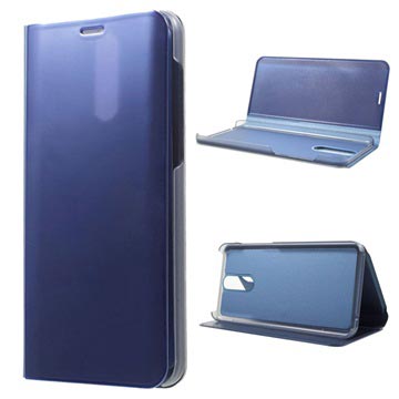 Luxury Mirror View Huawei Mate 10 Lite Flip Cover Blauw