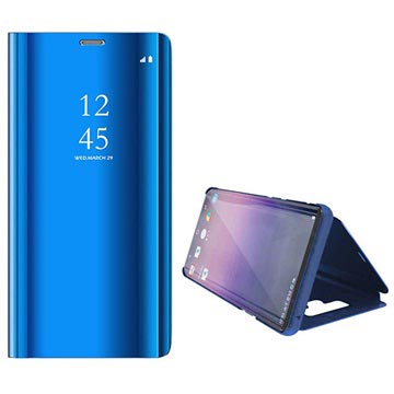 Luxury Series Mirror View Samsung Galaxy Note9 Flip Cover Blauw