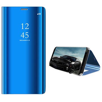Samsung Galaxy S9 Luxury Mirror View Flip Cover Blauw
