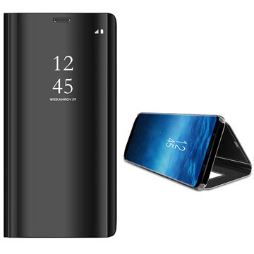 Samsung Galaxy S9 Luxury Mirror View Flip Cover Zwart