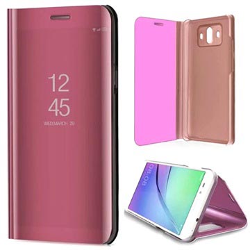 Huawei Mate 10 Luxury Mirror View Flip Cover Rose Gold