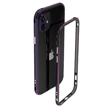 Polar Lights Style iPhone 12 Mini Metalen Bumper (Geopende verpakking Uitstekend) Zwart-Paars