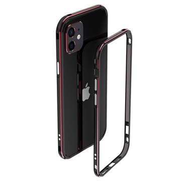 Polar Lights Style iPhone 12 Mini Metalen Bumper Zwart-Rood