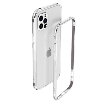 Polar Lights Style iPhone 12 Pro Max metalen bumper zilver