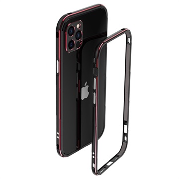 Polar Lights Style iPhone 12 Pro metalen bumper zwart-rood