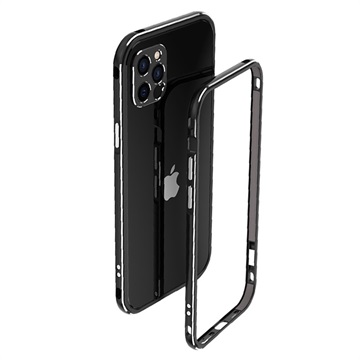 Polar Lights Style iPhone 12 Pro metalen bumper zwart-zilver