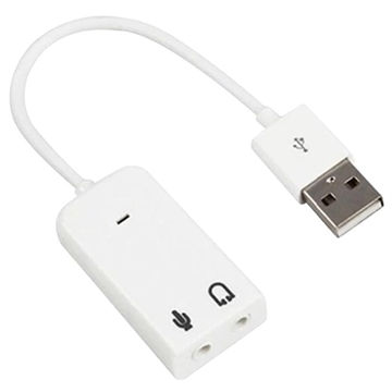Draagbare Externe USB Geluidskaart Wit